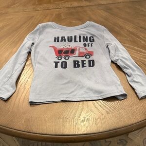 Carter's Gray Long Sleeve Tee with Red Truck Graphic